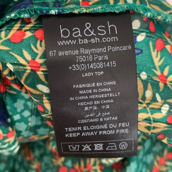 ba&sh Haby Metallic Accent Reversible Top in Green size S - Picture 8 of 12